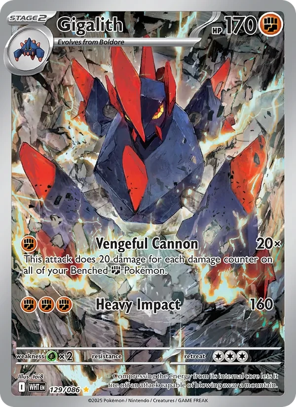 Gigalith 129/86 White Flare Pokémon card