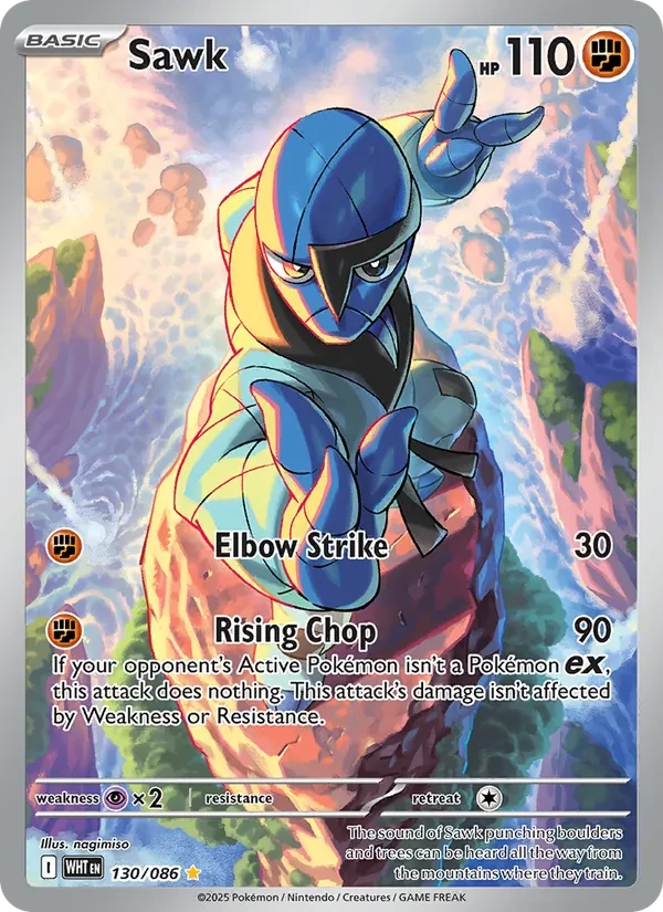 Sawk 130/86 White Flare Pokémon card