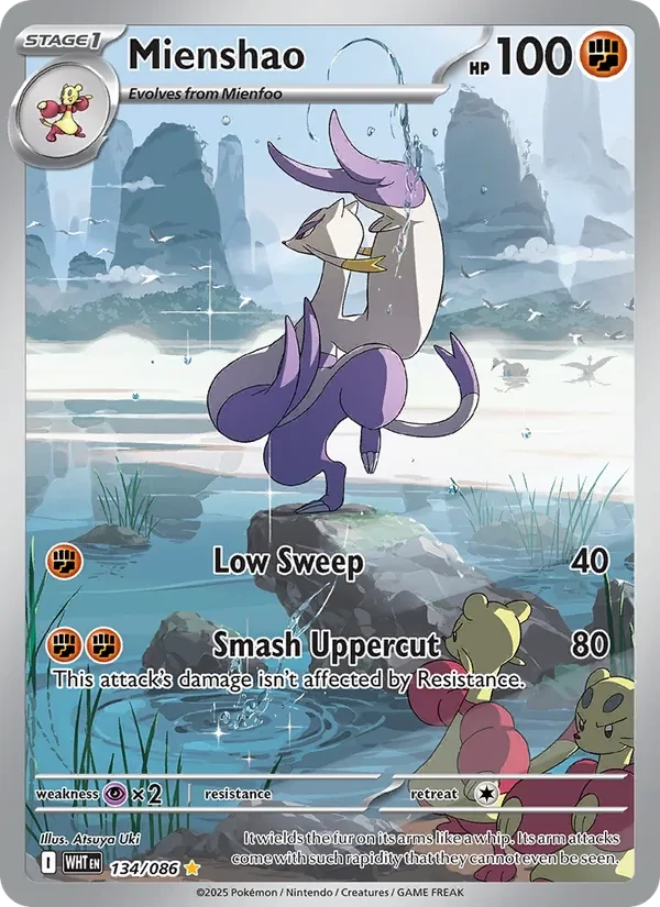 Mienshao 134/86 White Flare Pokémon card