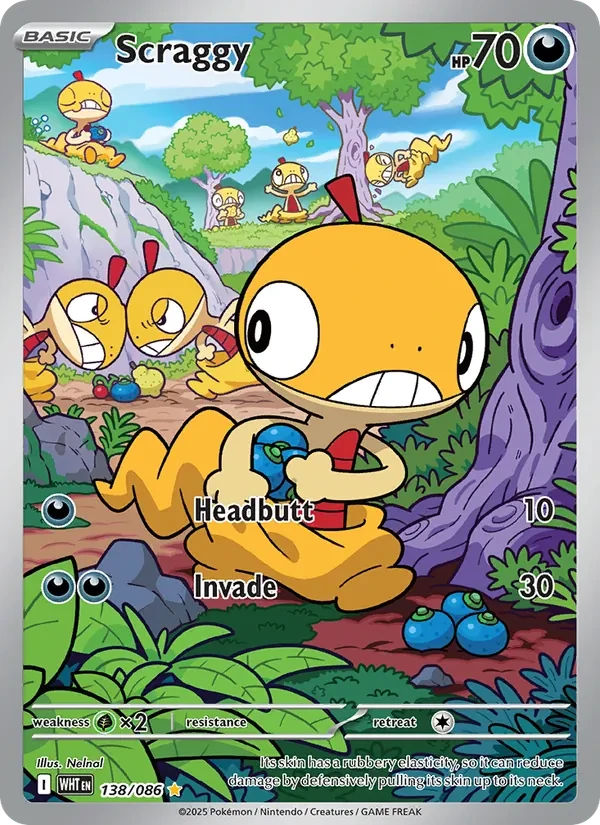 Scraggy 138/86 White Flare Pokémon card