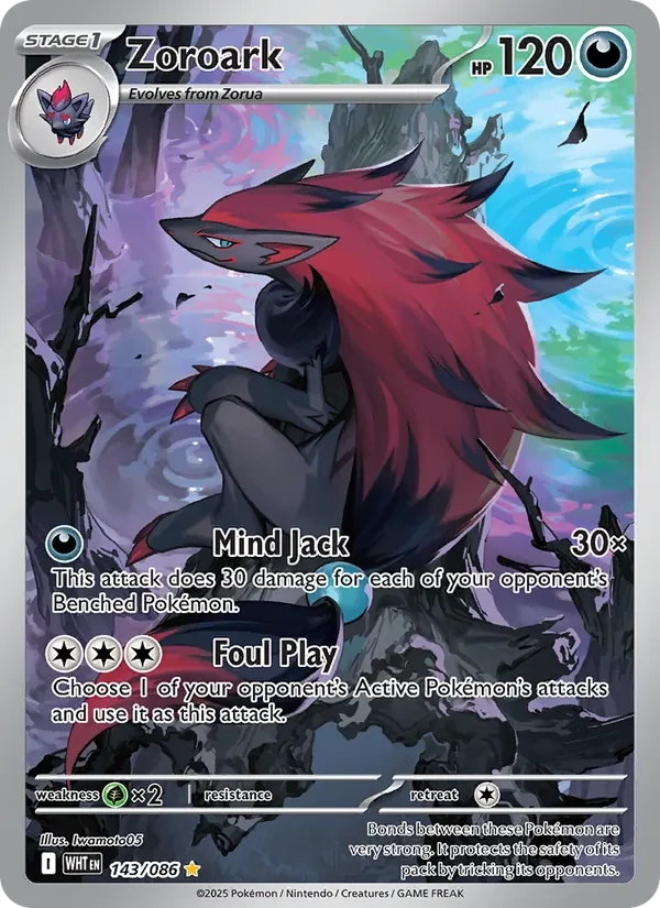 Zoroark 143/86 White Flare Pokémon card