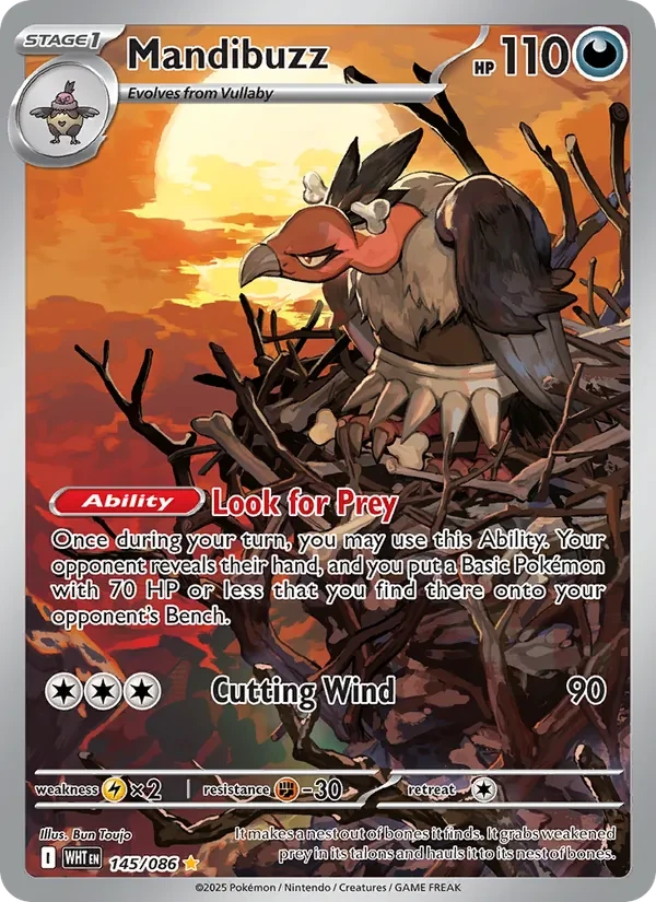 Mandibuzz 145/86 White Flare Pokémon card