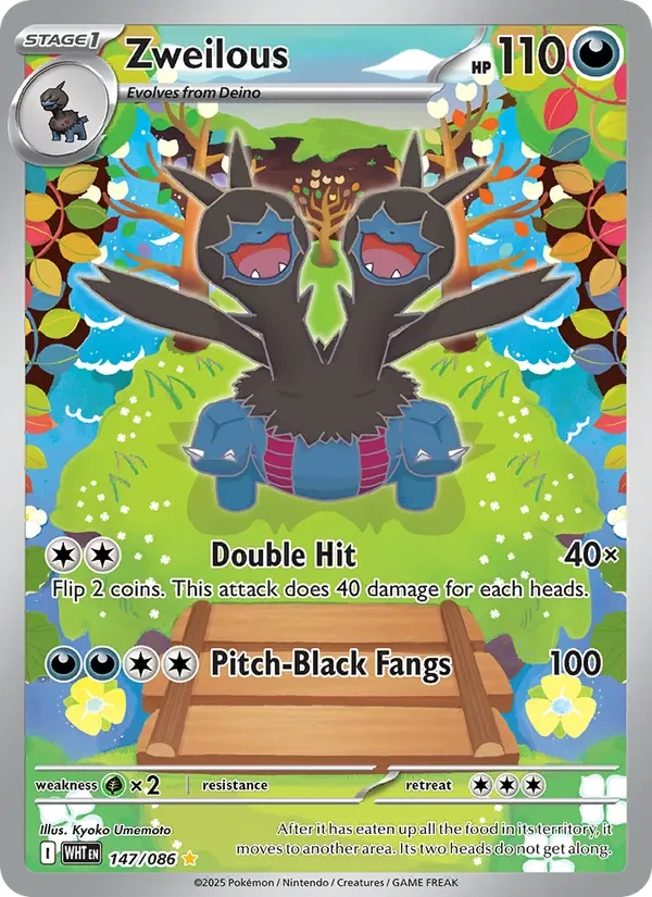Zweilous 147/86 White Flare Pokémon Karte