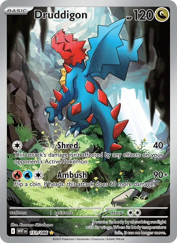 Druddigon 151/86 White Flare Pokémon card