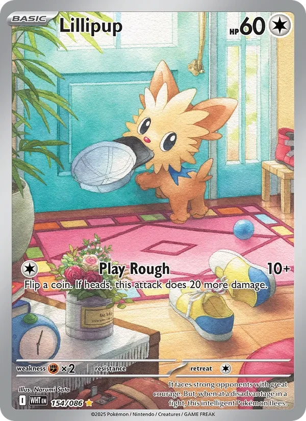 Lillipup 154/86 White Flare Pokémon card