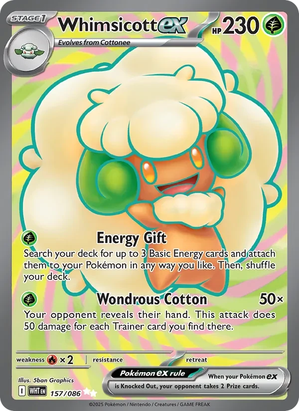 Whimsicott ex 157/86 White Flare Pokémon Karte