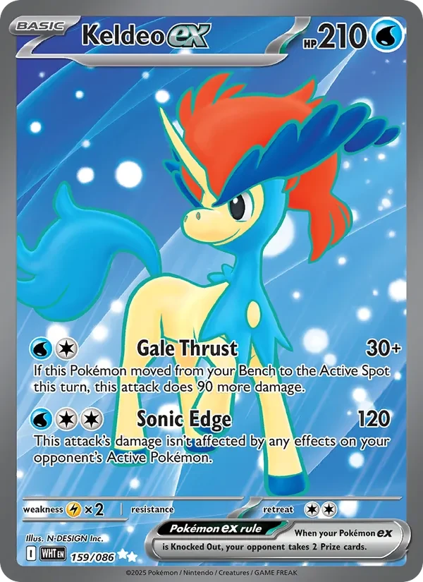 Keldeo ex 159/86 White Flare Pokémon card