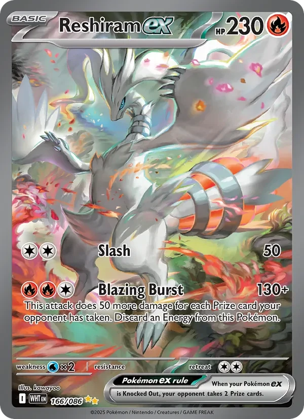 Reshiram ex 166/86 White Flare Pokémon card