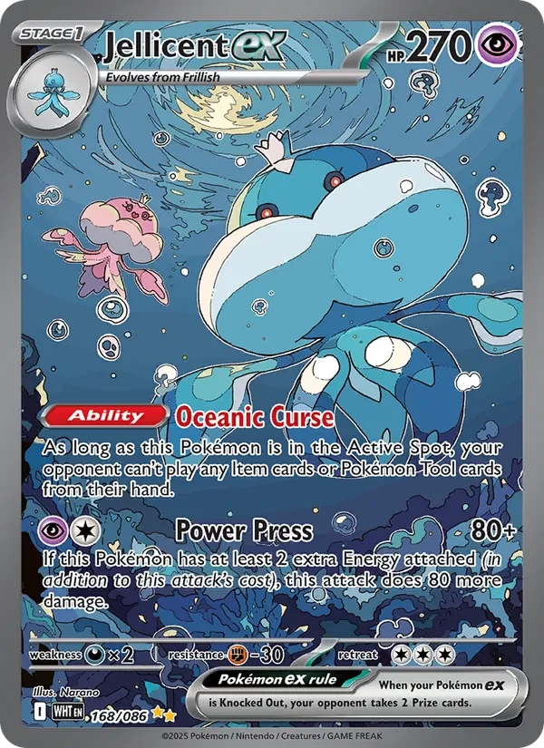 Jellicent ex 168/86 White Flare Pokémon card