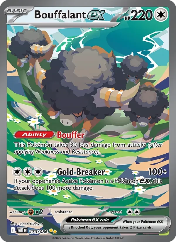 Bouffalant ex 170/86 White Flare Pokémon card