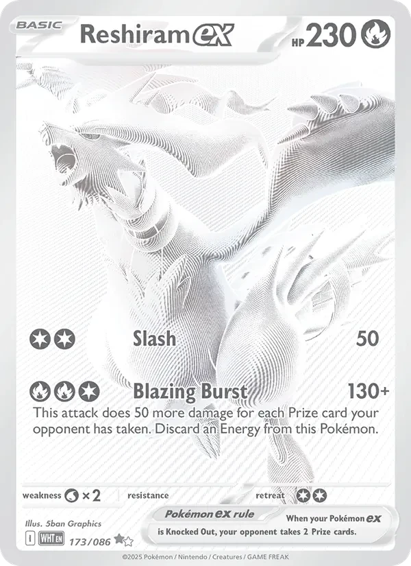 Reshiram ex 173/86 White Flare Pokémon card