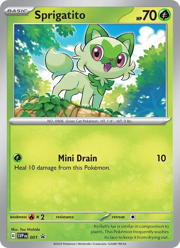 Sprigatito 001/225 SVP Black Star Promos Pokémon card