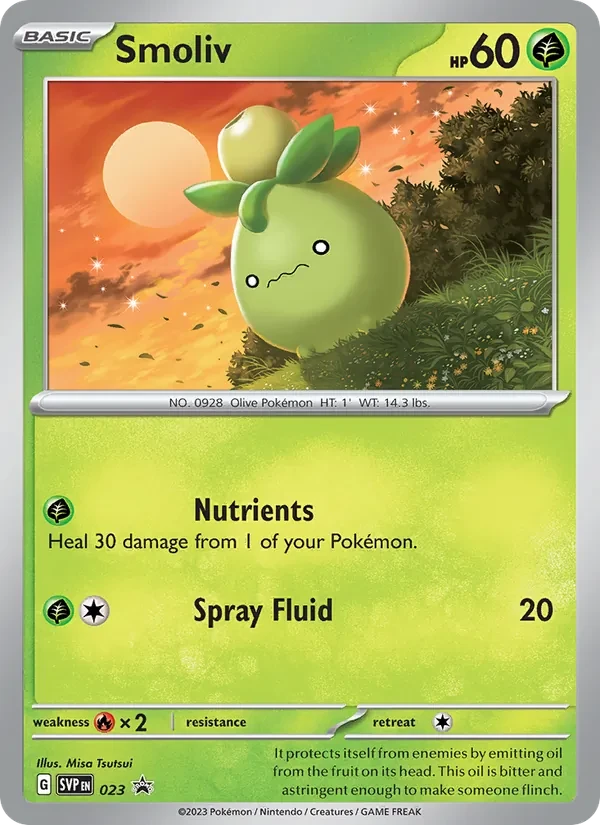 Carte Pokémon Smoliv 023/225 SVP Black Star Promos