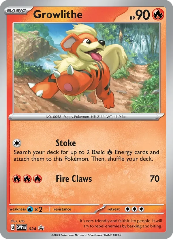 Growlithe 024/225 SVP Black Star Promos Pokémon card