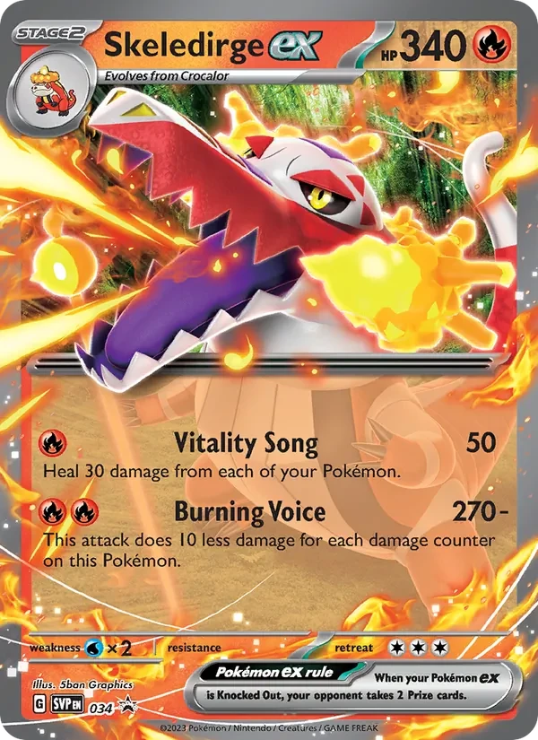 Carta Pokémon Skeledirge ex 034/225 SVP Black Star Promos