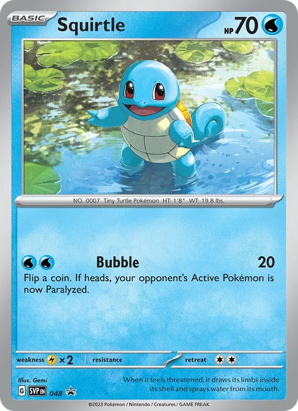 Squirtle 048/225 SVP Black Star Promos Pokémon card