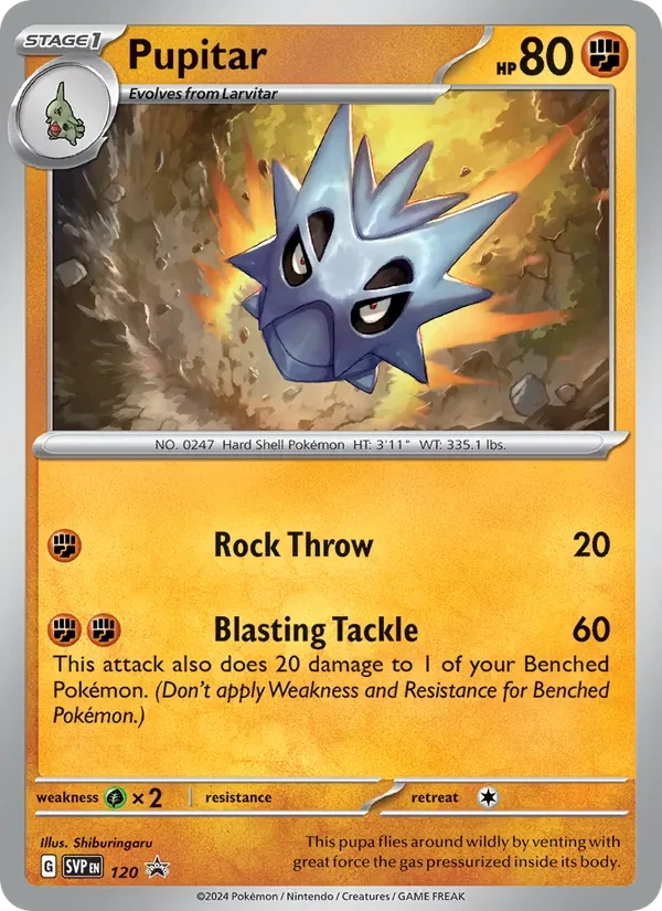 Pupitar 120/225 SVP Black Star Promos Pokémon card