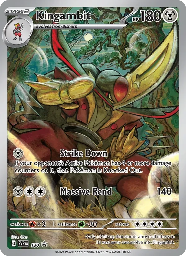Kingambit 130/225 SVP Black Star Promos Pokémon card