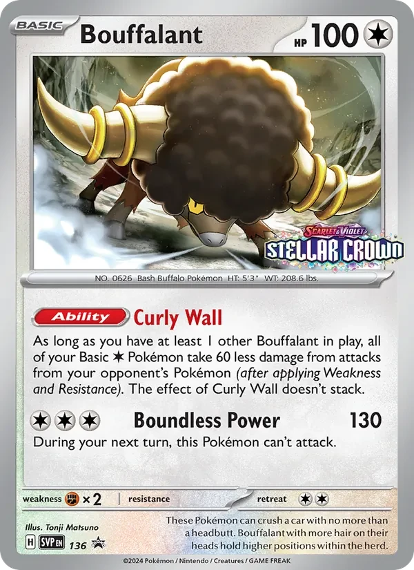 Carte Pokémon Bouffalant 136/225 SVP Black Star Promos