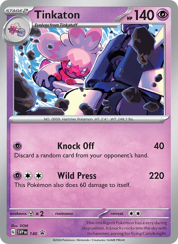 Tinkaton 140/225 SVP Black Star Promos Pokémon card