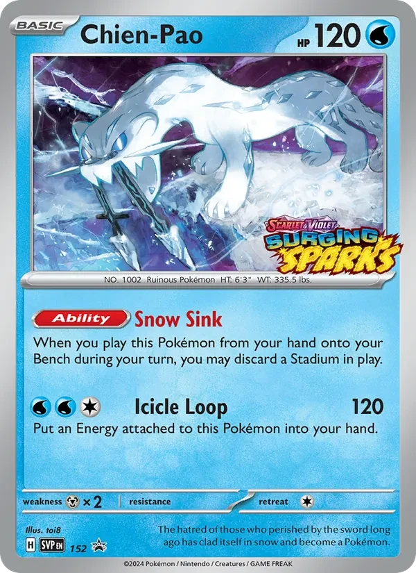 Chien-Pao 152/225 SVP Black Star Promos Pokémon card