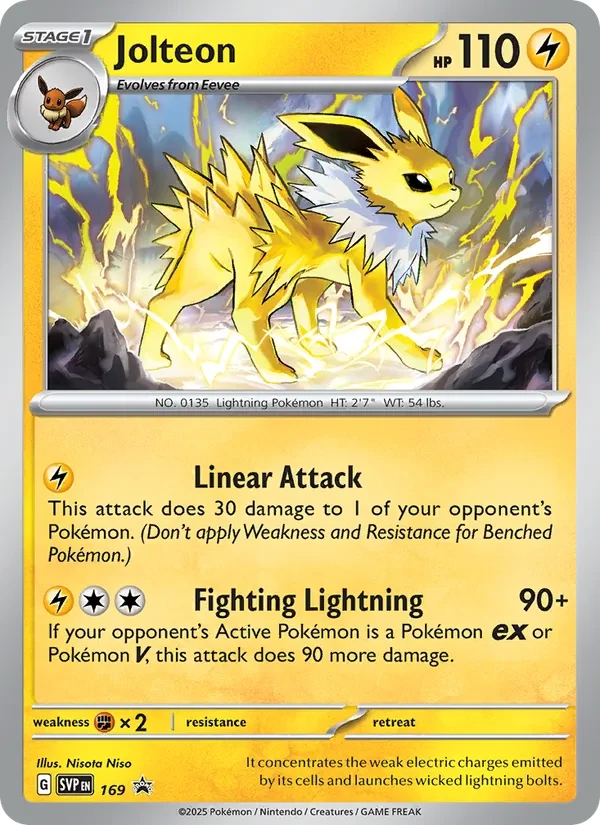 Jolteon 169/225 SVP Black Star Promos Pokémon card
