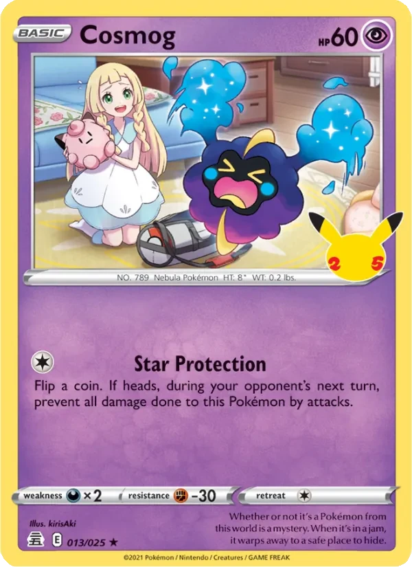 Cosmog 13/25 Celebrations Pokémon card
