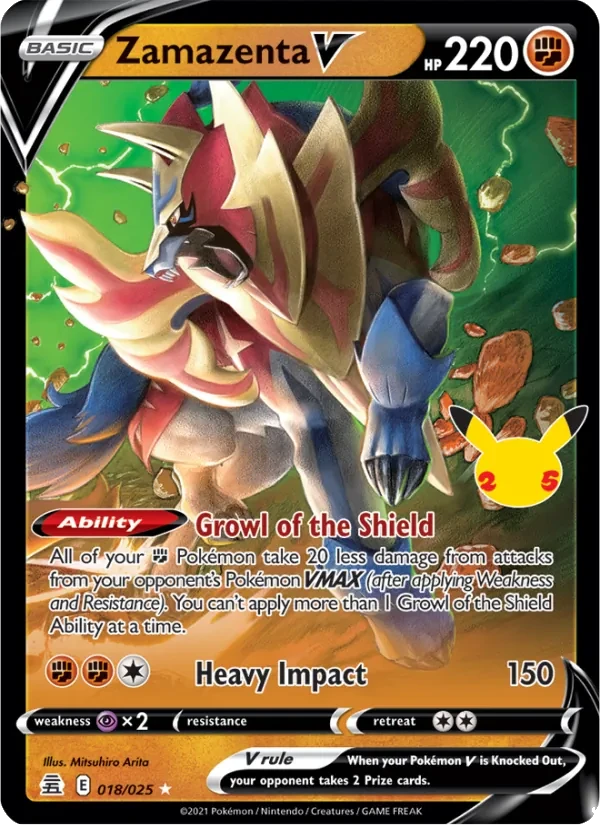 Zamazenta V 18/25 Celebrations Pokémon card