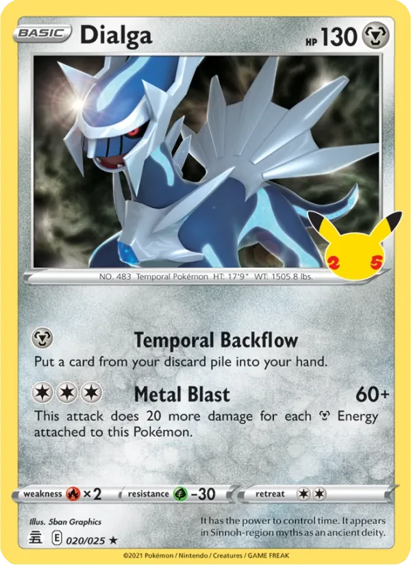 Dialga 20/25 Celebrations Pokémon card