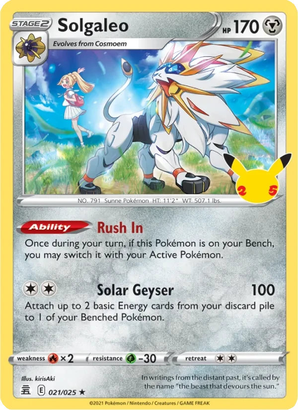 Solgaleo 21/25 Celebrations Pokémon card