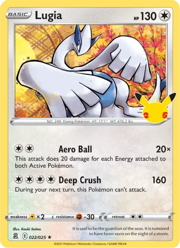 Lugia 22/25 Celebrations Pokémon card