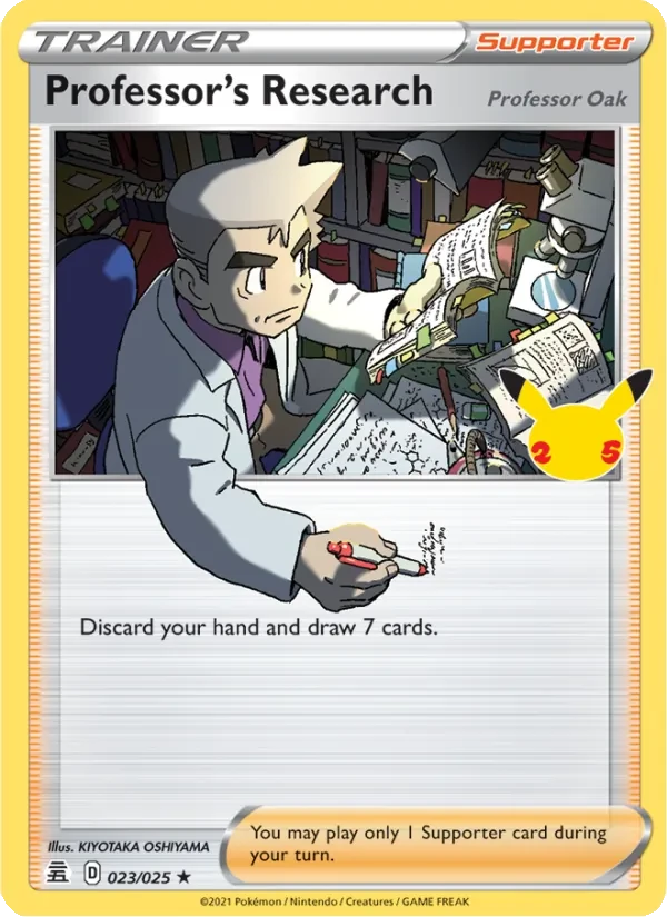 Professor's Research (Professor Oak) 23/25 Celebrations Pokémon card
