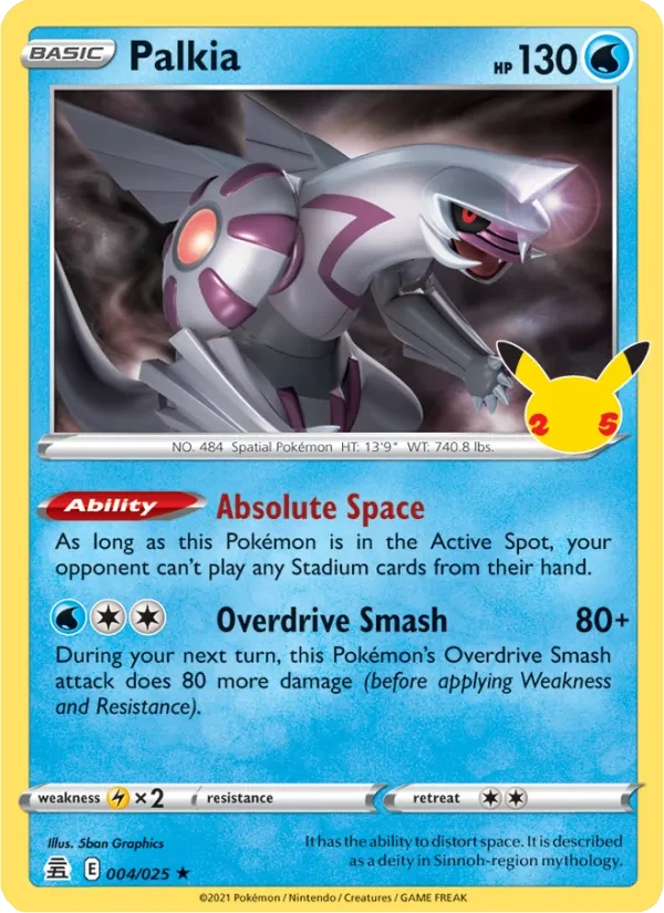 Palkia 4/25 Celebrations Pokémon card