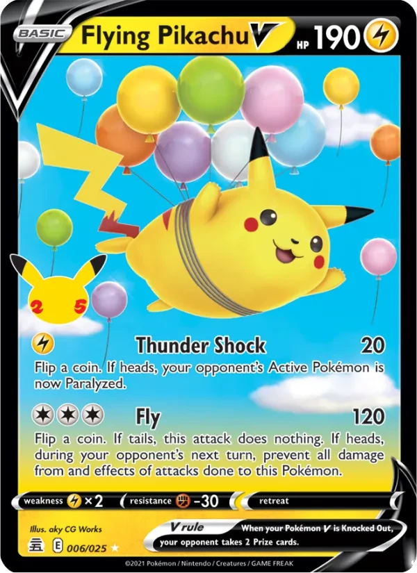 Flying Pikachu V 6/25 Celebrations Pokémon card