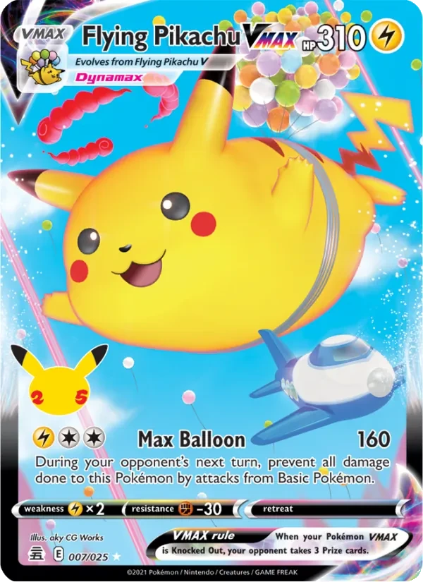 Flying Pikachu VMAX 7/25 Celebrations Pokémon Karte