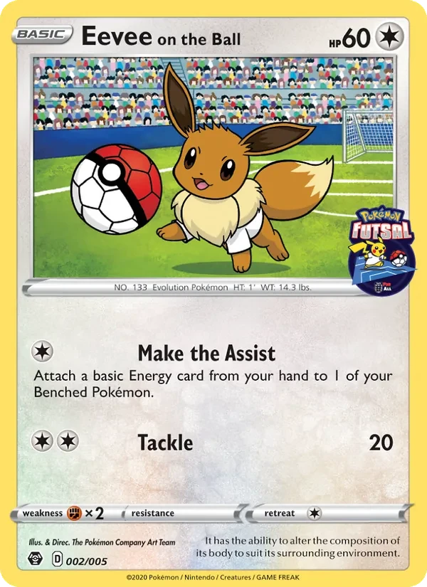 Eevee on the Ball 2/5 Pokémon Futsal 2020 Pokémon card