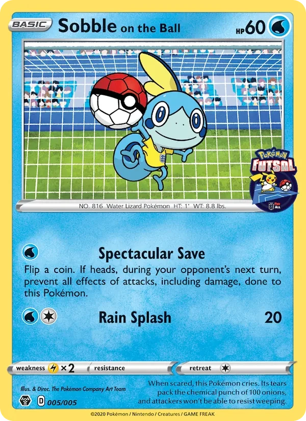 Sobble on the Ball 5/5 Pokémon Futsal 2020 Pokémon card