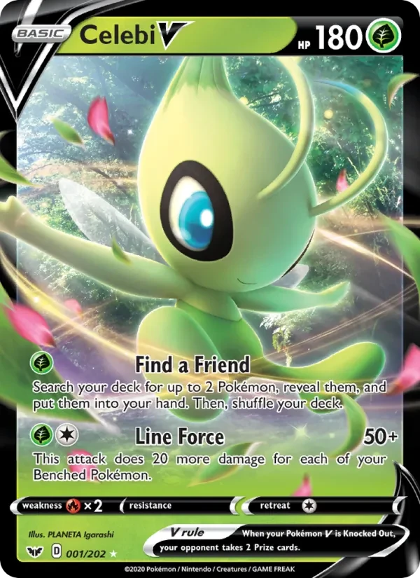 Celebi V 1/202 Sword & Shield Pokémon card