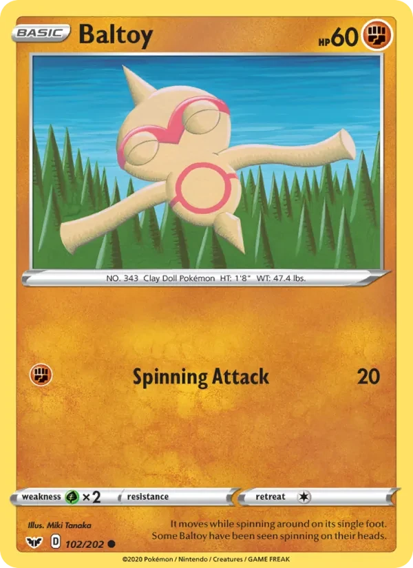 Baltoy 102/202 Sword & Shield Pokémon card