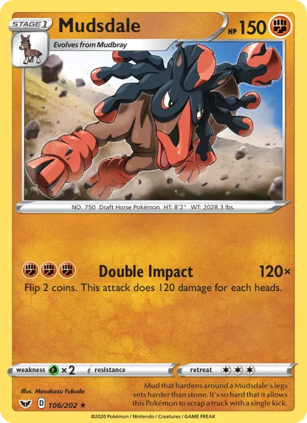 Mudsdale 106/202 Sword & Shield Pokémon card