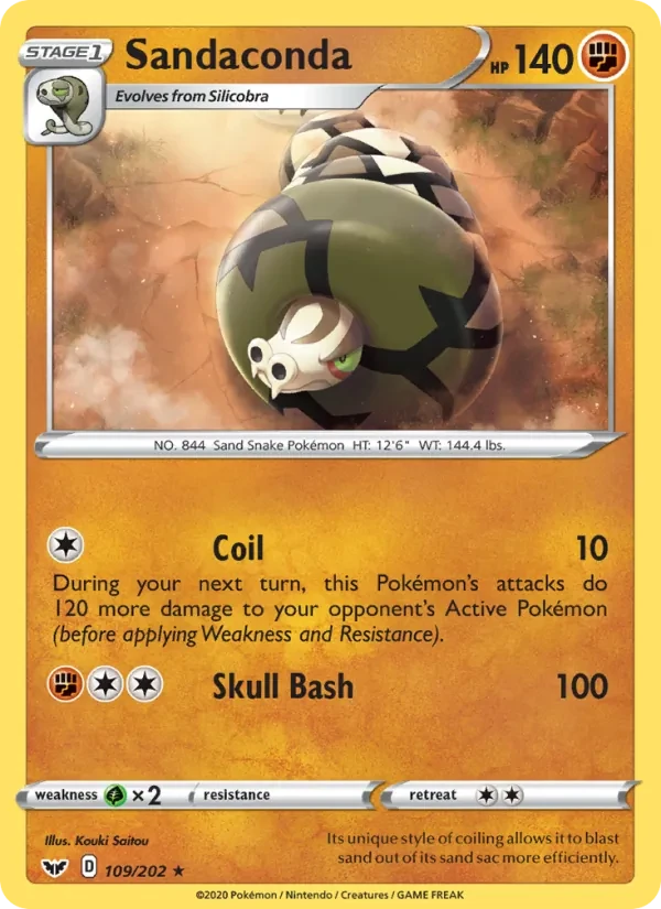 Sandaconda 109/202 Sword & Shield Pokémon card