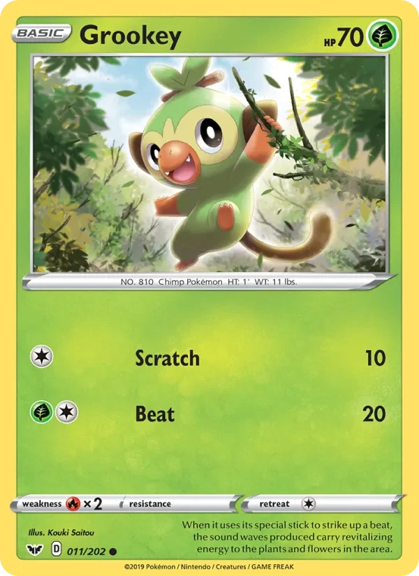 Grookey 11/202 Sword & Shield Pokémon card