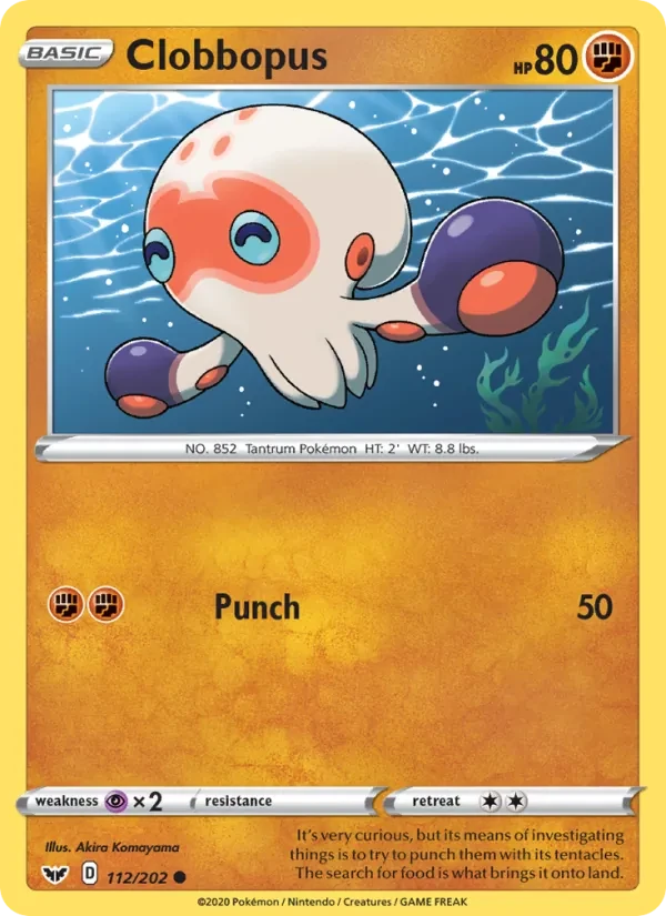 Clobbopus 112/202 Sword & Shield Pokémon Karte