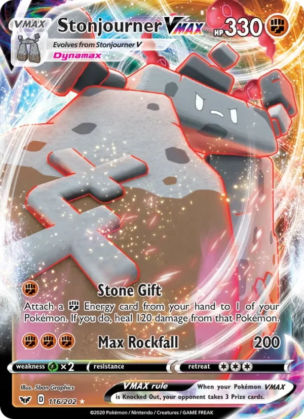 Stonjourner VMAX 116/202 Sword & Shield Pokémon card