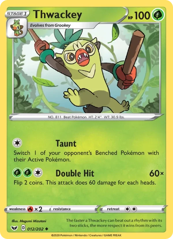 Thwackey 12/202 Sword & Shield Pokémon card