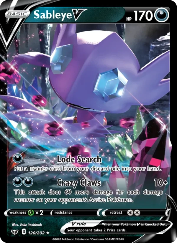 Sableye V 120/202 Sword & Shield Pokémon card