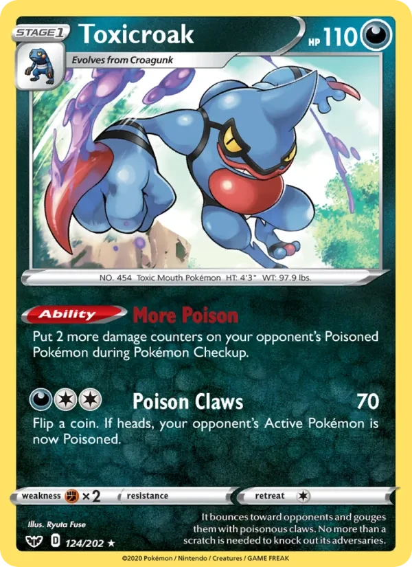 Toxicroak 124/202 Sword & Shield Pokémon card