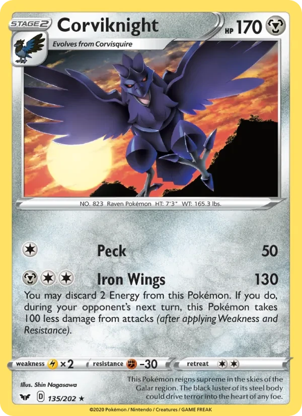 Corviknight 135/202 Sword & Shield Pokémon Karte