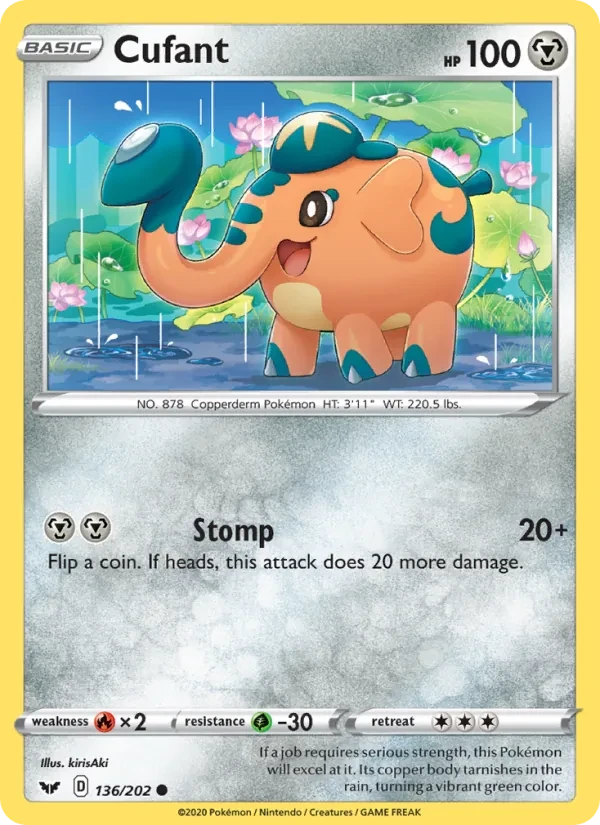 Cufant 136/202 Sword & Shield Pokémon card