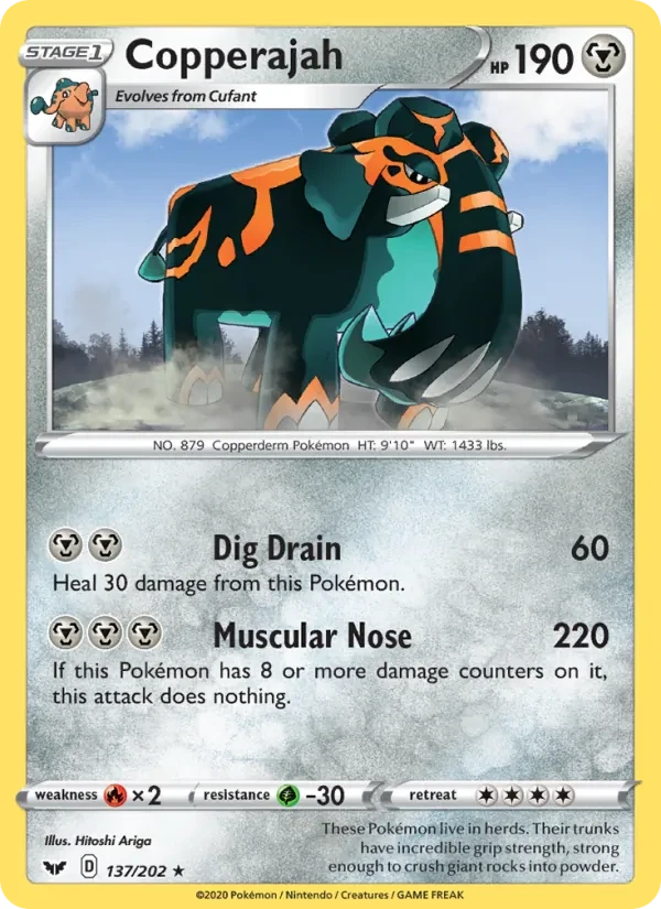 Copperajah 137/202 Sword & Shield Pokémon card